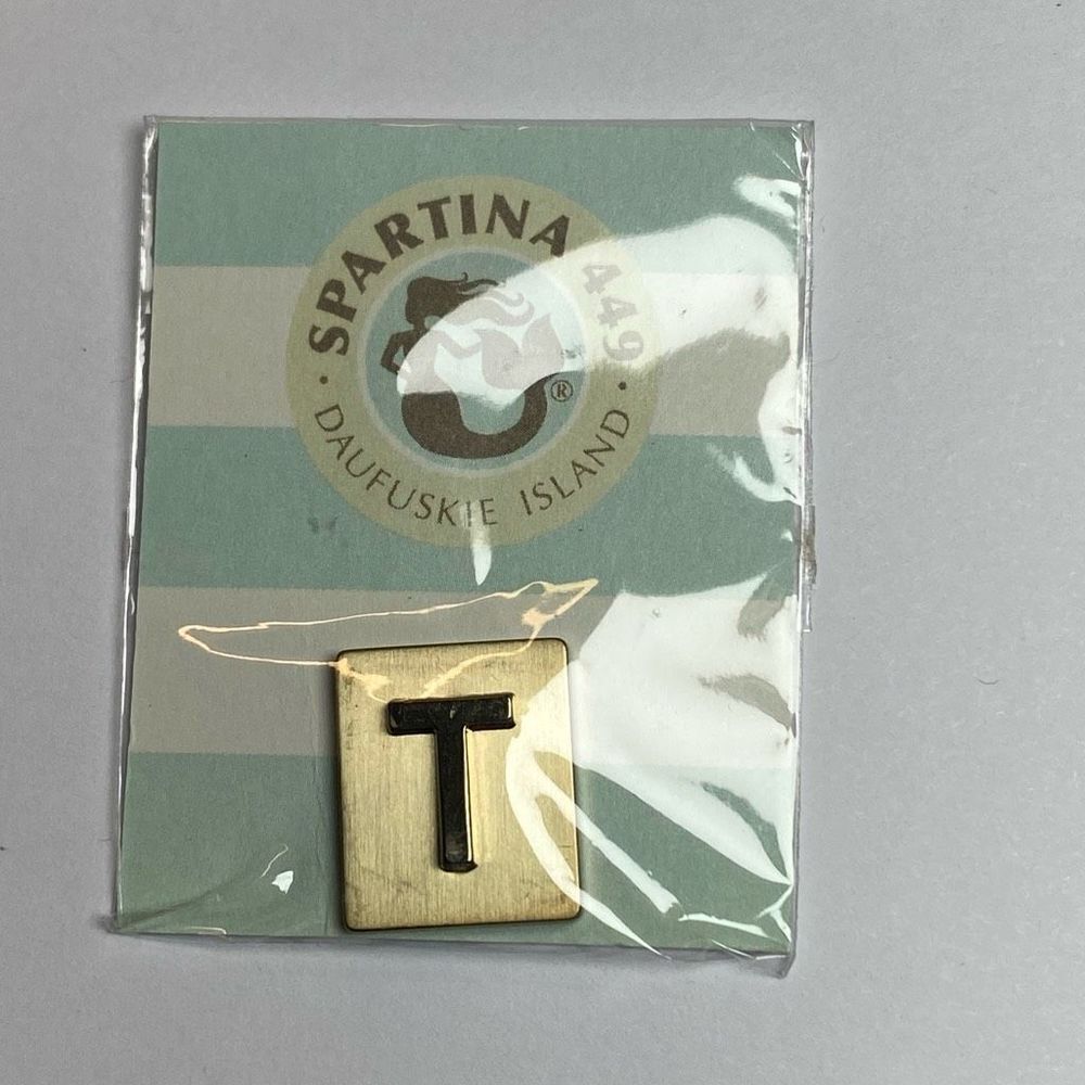 New Old Stock Spartina 449 Magnetic Accessories Golden Letter T Charm
